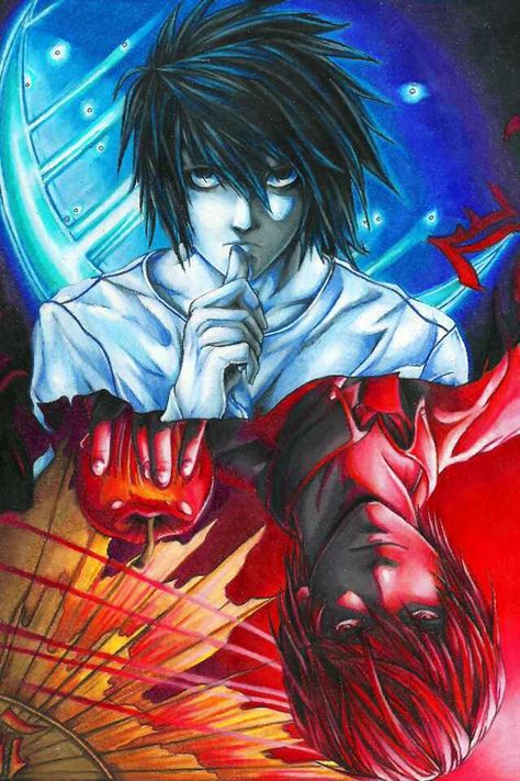 #DeathNote Deat Note, Nate River, Notes Art, L Lawliet, Light Yagami, L And Light, Arte Fantasy, Noragami, Hunter X Hunter