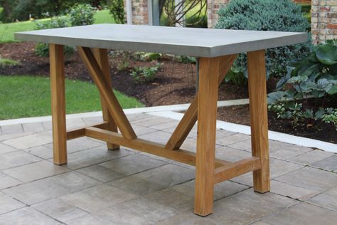 The Outdoor Interiors Teak & Composite Counter Height Dining Table is the ultimate in durability and on trend with industrial styling indoors or out. Outdoor Bar Height Table, Modern Farmhouse Table, Outdoor Bar Table, Bar Height Table, Counter Height Dining Table, Counter Height Table, Teak Table, Counter Height Dining Sets, Teak Outdoor