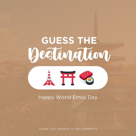 Can you guess these 4 travel destinations from the emojis? 🤔✨ Drop your answers below and let's start planning your next adventure! 🗺️ Happy World Emoji Day! #WorldEmojiDay #TravelGoals #GuessTheDestination #Trivia #Travel Emoji Day, World Emoji, World Emoji Day, Travel Goals, Best Life, Trivia, Social Media Post, Travel Destinations, Social Media