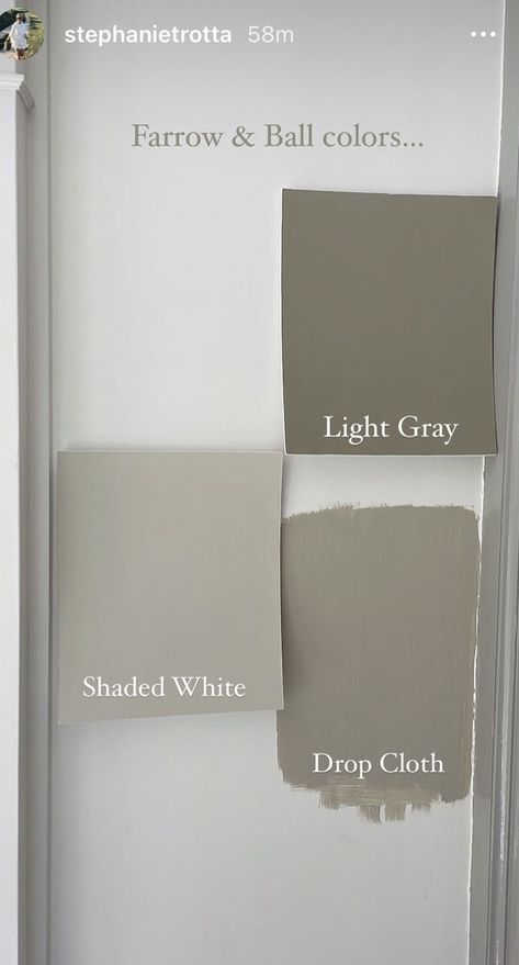 Light Grey Farrow And Ball, Drop Cloth Farrow And Ball Bedroom, Drop Cloth By Farrow And Ball, Farrow Ball Drop Cloth, Drop Cloth Farrow And Ball Hallway, Drop Cloth Paint Color, Dropcloth Paint, Farrow And Ball Drop Cloth Bedroom, Farrow And Ball Drop Cloth Living Rooms