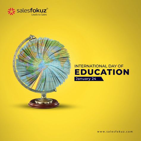 “The path of progress is incomplete without education." Extending our wishes to all on the occasion of International Education Day. - Team Salesfokuz! #InternationalEducationDay #EducationDay #Salesfokuz International Education Day, International Day Of Education, De Montfort University, Education Day, Power Of Knowledge, Education Poster Design, Environmental Education, Poster Background Design, Poster Background