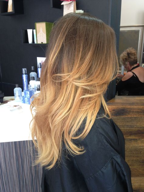 Light brown to golden blonde ombre Light Brown Ombre Hair, Blonde Ombre Short Hair, Light Golden Brown Hair, Hair Lights, Brown To Blonde Ombre, Golden Brown Hair, Short Ombre Hair, Makeup Tip, Brown Ombre Hair