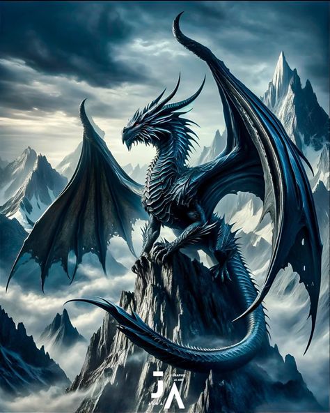 Beautiful Dragon Art, White And Blue Dragon, Dragon On Castle, Dark Blue Dragon, Realistic Tattoo Ideas, Cool Dragon Pictures, Dragon Medieval, Blue Dragons, Dragon Tattoo Drawing