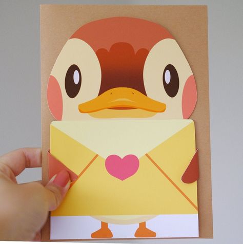 Animal Crossing Card, Anch Fanart, Acnh Crafts, Kirby Animal Crossing, Retro Nintendo, Kawaii Stationary, Kids Picnic, Creative Birthday Cards, Animal Crossing Characters