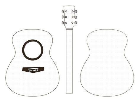 Guitar Cake Template Free Printable, Guitar Patterns Templates, Guitar Template Free Printable, Guitar Template, Cardboard Guitar, Guitar Outline, Guitar Crafts, Musical Cards, Alphabet Letter Crafts