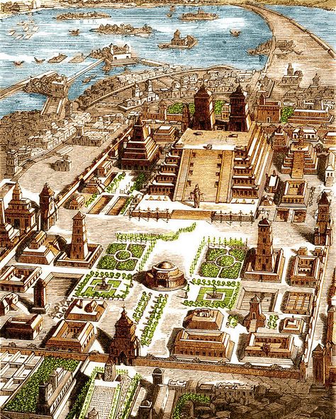 Aztec Architecture, Aztec City, Aztec Temple, Ancient Mexico, Aztec Civilization, Aztec Empire, Ancient Aztecs, State Posters, Aztec Culture