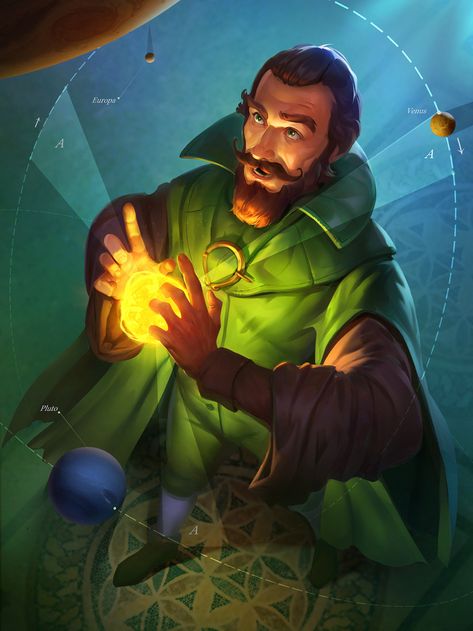 Johannes Kepler for STEM: Epic Heroes on Behance Epic Heroes, Lotus Flower Pictures, Cool Symbols, Epic Hero, Science Illustration, Wow Art, Freelance Artist, Science Art, Cultura Pop