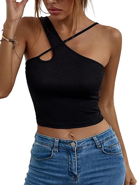 Basic Streetwear, Cutout Crop Top, Tank Outfit, Sleeveless Tops Summer, Halter Tank Top, Fits Clothes, Halter Tank, Short Lace Dress, Cami Crop Top