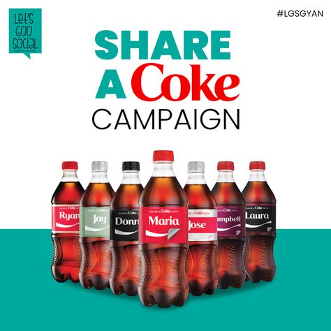 Coca-Cola’s 'Share A Coke' campaign is a great lesson for marketers. Focusing on emotional appeal and social sharing can help a brand resonate with its target audience and help it achieve business goals. #lgsgyan #didyouknow. .#lestgoosocial #cocacola #coke #agencylife #brand #marketingagency #digitalmarketing Share A Coke Campaign, Coke Campaign, Company Ideas, Share A Coke, Coca Cola Can, Hair Company, Coke Cola, Marketing Concept, Social Media Campaign