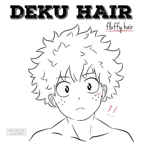 Deku Hair Drawing Tutorial, Izuku Hair Drawing, Anime Jawline Reference, Mha Drawing Base Male, Mha Artstyle Reference, How To Draw Izuku Midoriya Hair, How To Draw Izuku Midoriya, Mha Drawing Ideas, Deku Hairstyle