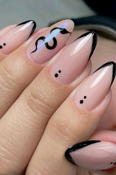 Black French Nails, Edgy Nails, Goth Nails, Grunge Nails, Her Nails, Black Nail Designs, Black Nail, Pretty Acrylic Nails, Short Acrylic Nails