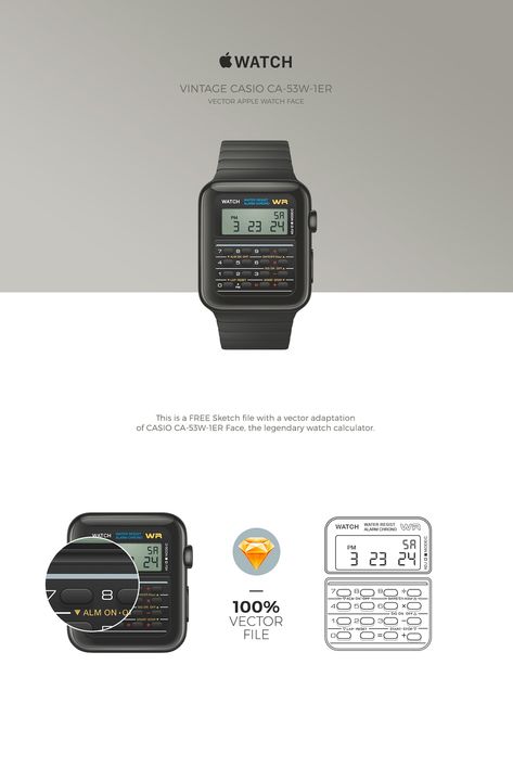 Casio Apple Watch - Free Sketch on Behance Casio Apple Watch Face, Watch Wallpaper Faces, Apple Watch Faces Download, Customize Apple Watch, Apple Watch Wallpapers, Apple Watch Custom Faces, Wallpaper Watch, Digital Watch Face, Watch Wallpapers