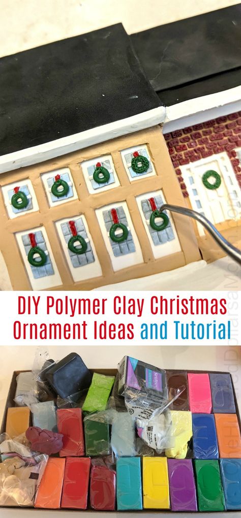 DIY Polymer Clay Christmas Ornament Ideas and Tutorial - One Hundred Dollars a Month Polymer Christmas Ornaments Diy, Polymer Clay Ornaments Christmas Diy, Diy Polymer Clay Ornaments, Polymer Clay Christmas Ornaments Diy, Polymer Clay Ornaments Diy, Clay Christmas Ornaments Diy, Christmas Polymer Clay Ideas, Diy Clay Ornaments, Polymer Clay Christmas Ornaments