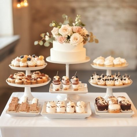 Minimalist wedding dessert tables are perfect for couples who appreciate the beauty of simplicity. These tables focus on clean lines, a restrained color palette, and thoughtfully curated desserts that highlight quality over quantity. By emphasizing subtle elegance, minimalist dessert tables create a refined atmosphere that complements a wide range of wedding styles. Whether you prefer modern geometric designs or natural elements, a minimalist approach ensures your dessert table is both stylish Engagement Party Dessert Table, Minimalist Dessert, Wedding Cupcake Table, Wedding Treats Table, Donut Dessert Table, Wedding Dessert Table Ideas, Cookie Table Wedding, White Dessert Tables, Diy Dessert Table