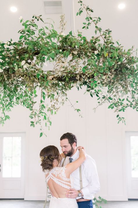 Suspended Greenery Wedding, Floral Hoop Wedding Ceiling, Smilax Chandelier Wedding, Wedding Flower Chandelier, Greenery Chandelier Wedding, Chandelier Greenery, Willow Arch, Greenery Chandelier, Floral Chandelier Wedding