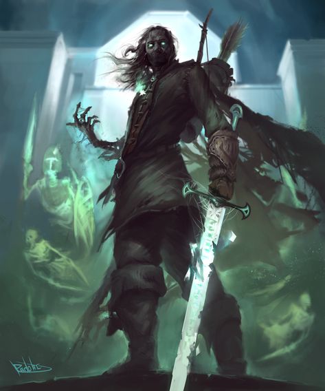 ArtStation - Necromancer Aragorn, Radoartcraft Reborn Dnd 5e Character Art, Aragorn Lotr Fanart, Aragorn Concept Art, Aragorn Art, Lord Of The Rings Aragorn Art, Undead Character Design, Dark Lord Fantasy Art, Undead Warlock, Necromancer Art