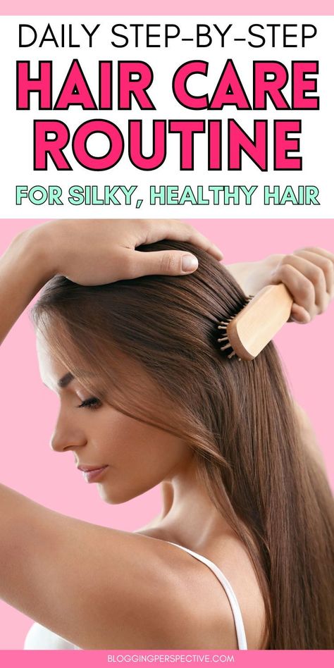 Optimize your hair care routine with our list of more than 40 essential hair care tips. This guide is your key to understanding how to use hair care products effectively for maintaining healthy hair. Learn everything from the basics of daily care to advanced healthy hair routines that cater to specific hair needs. Jump over to the blog now to uncover these indispensable hair hacks for maintaining perfect hair every day! Daily Haircare Routine, Updo Hairstyles Sleek, Haircare Routine Steps, Types Of Hair Bun, Silky Healthy Hair, Hair Care Routine Daily, Healthy Hair Routine, Easy Care Hairstyles, Long Healthy Hair