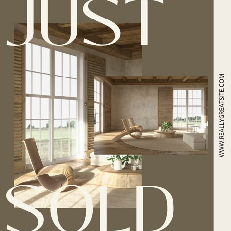 Real Estate Instagram Post, Canva Real Estate, Real Estate Instagram, Photo Collage Maker, Just Sold, Collage Background, Brown And Beige, Brand Management, Design Student