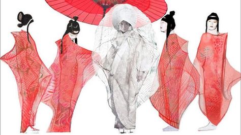 A BUTTERFLY Costume Design by Lluc Castells for ladies. Image courtesy Opera Australia Madame Butterfly Opera, Opera Costumes, Madama Butterfly, Jonas Kaufmann, Butterfly Costume, Madame Butterfly, Sydney Harbour, The Opera, Illustration Sketches