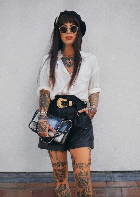 Boho Rocker Chic Style, Outfits Rockstar, Rocker Chic Outfit, Sammi Jefcoate, Tattooed Lady, Rocker Chic Style, Look Grunge, Goth Glam, Look Rock