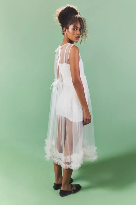 Balletcore Trend | Urban Outfitters | Urban Outfitters Ballet Attire, Balletcore Aesthetic, Satin Skirts, Sheer Mesh Top, Dresses Printed, Frock Dress, Slip Dresses, Printed Dresses, Sheer Tights