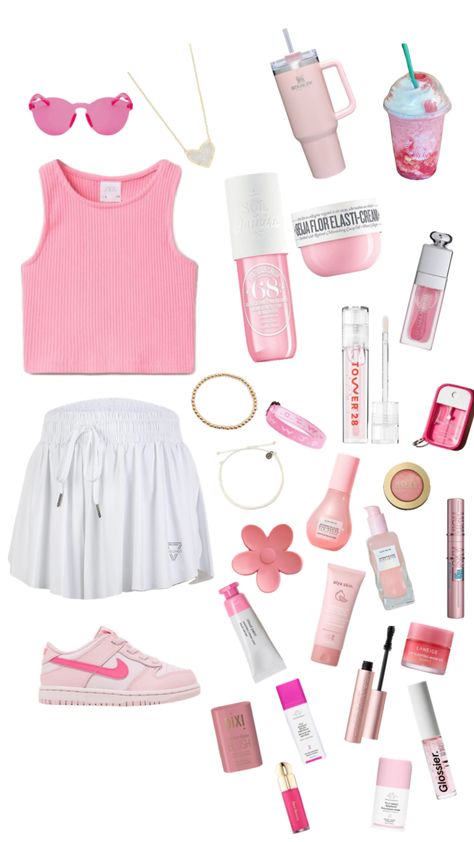 Preppy Pink Clothes, Pink Preppy Clothes, Cute Outfits For School Preppy, Cute Preppy Outfits Aesthetic, Cute Preppy Things, Preppy Outfits Pink, Basic Preppy Outfits, Preppy Pink Outfits, Preppy Fits For School