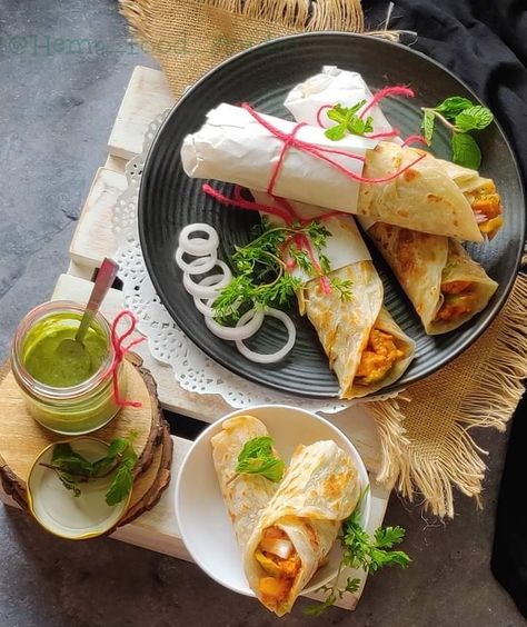 PANEER TIKKA ROLL Yes, it's Paneer Tikka Roll, which is absolutely delicious as the filling is topped on Malabar Parotha, which is made from APF and too much of oil is used to make it crispy & Flaky. So it's utterly yummilicous 😋😋 Mint dip is spread on the paratha and it is topped with Paneer filling, later on rolled & relished😊😊 without any guilt 😜😜It's absolutely fine sometimes to have unhealthy food that too made at home😜😜 Ingredients: For Paneer Tikka Filling: • Capsicum, Onion Pistachio Ideas, Paneer Kathi Roll, Mint Dip, Sweets Photography, Paneer Tikka, Art Comic, Super Rich, Food Science, Rich In Protein