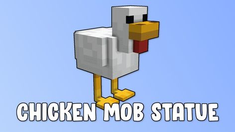 Chicken Mob Statue Minecraft Map Chicken Statue Minecraft, Minecraft Mob Statues, Statue Minecraft, Minecraft Chicken, Chicken Statue, Minecraft Statues, Minecraft Interior, 1 Pixel, Minecraft Mobs