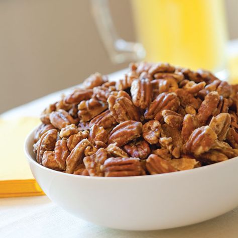 Orange-Glazed Pecans Holiday Appitizers, Baked Pecans, Nut Desserts, Holiday Entertaining Food, Glazed Pecans, Thanksgiving 2023, Holiday Appetizers Recipes, Ky Derby, Roasted Pecans