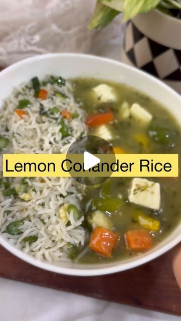 Neeti Jain on Instagram: "Ingredients used for lemon coriander rice with sauce:

Ingredients used for rice:
•1tbsp oil
•1tbsp green chilli 
•1cup veggies of your choice 
•1cup boiled rice 
•1tsp salt
•Pepper 
•Fresh coriander 
•lemon juice 

Ingredients used for lemon coriander sauce:
•1tbsp oil
•sliced green chilli 
•veggies of choice 
•1cup water
•salt 
•pepper 
•Fresh coriander 
•corn flour slurry 
•1tbsp green chutney 
•lemon juice" Rice With Sauce, Coriander Sauce, Coriander Rice, Boiled Rice, How To Boil Rice, Green Chutney, Corn Flour, Green Chilli, Indian Food