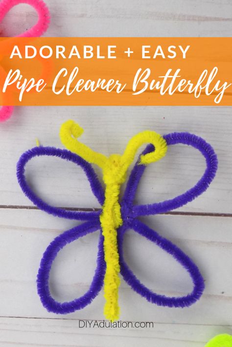 Pipe Cleaner Butterfly, Craft To Make, Butterfly Craft, Pipe Cleaner Crafts, Spring Craft, Scouts Crafts, Preschool Art Activities, Paper Butterflies, Paper Butterfly