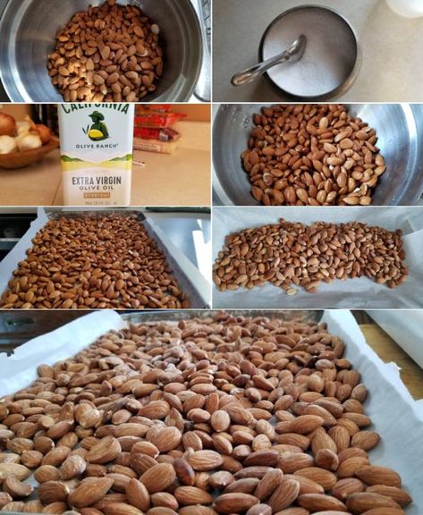 Roasted Salted Almonds Roasted Salted Almonds, Roasted Almonds Oven, Salted Almonds Recipe, Homemade Horchata, Salted Almonds, Almonds Recipe, Salted Nuts, Healthy Nuts, Snack Prep