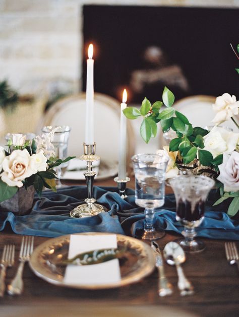 Teal And Grey Wedding, Runner Photography, Fall Wedding Tablescapes, Wedding Decorations Elegant, Navy Blue Table Runner, Navy Table Runner, Velvet Table Runner, Navy Table, Velvet Table