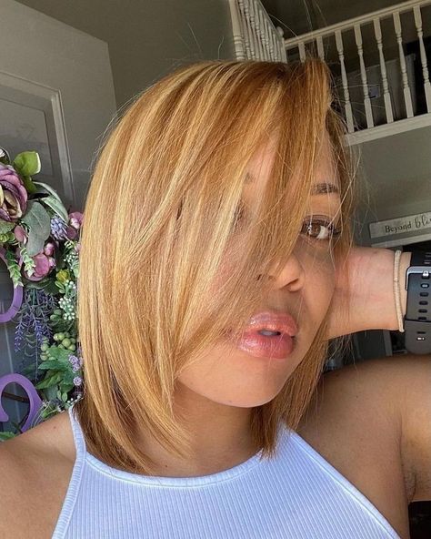 Natural Hair Bob Cut, Voice Of Hair, Natural Hair Bob, Relaxed Hairstyles, Blonde Natural Hair, Blonde Natural, Color For Black Hair, Dyed Hair Inspiration, Dyed Natural Hair