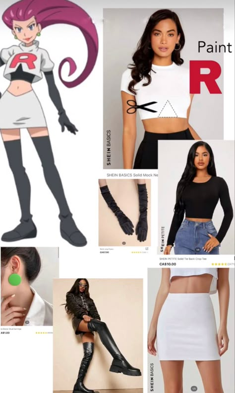 Pokemon Trainer Halloween Costume, Jessie Pokemon Costume, Team Go Rocket Costume, Midsize Cosplay, Jessie Cosplay, Woman Pokemon Costume, Redhead Cartoon Characters Halloween Costumes, Womens Anime Costumes, Pokemon Halloween Costume Women