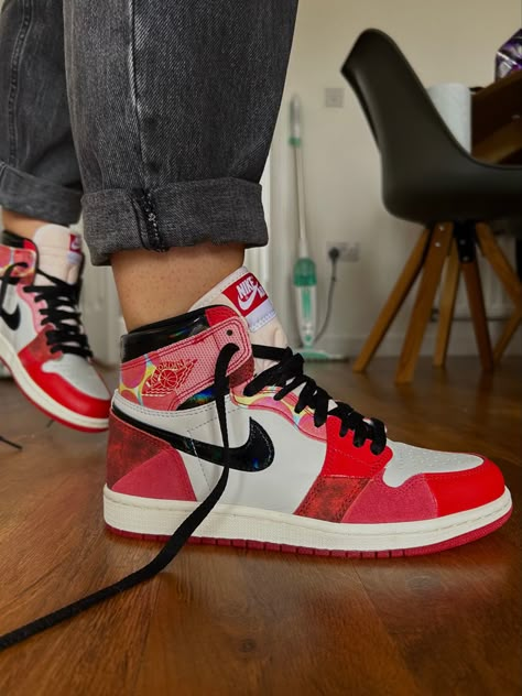 Spider Man Jordan 1s Outfit, Spider Man Jordan 1s, Jordan 1s Drawing, Spider Man Jordan, Spiderman Jordan, Gucci Men Shoes Sneakers, Spider Man Shoes, Men Shoes Aesthetic, Best Sandals For Men