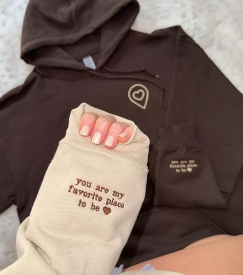 If they sent this to you, they wanna get matching hoodies🤭💕 Which one would you wear with ur partner/ bestie??❣️ some recent orders🌷 This gift is something they will wear forever & when they wear it they’ll be reminded of how much love & appreciation you have for them🫶🏼 SHOP NOW~Link in bio<3 ~~ #anniversary #anniversarygift #gift #embroiderymachine #embroidery #custominitials #asmr #embroideryasmr #SmallBusiness #bfgiftideas #gfgiftideas #boyfriendgiftideas #girlfriendgiftideas #match... Partner Gifts, 3 Anniversary, Matching Hoodies For Couples, Matching Hoodies, Bf Gifts, I Love My Girlfriend, You Are My Favorite, Bff Gifts, Custom Initials