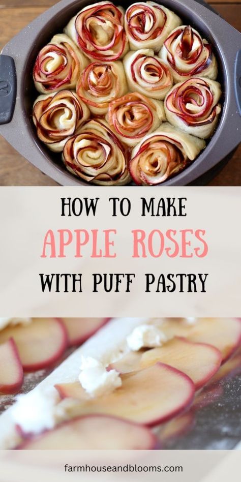 Elevate your baking with the art of making Apple Roses, an delicious pastry that combines the simplicity of puff pastry with the natural sweetness of apples. This guide takes you through the process of creating these visually stunning and delicious treats, perfect for impressing guests or adding a touch of elegance to your dessert table. Apple Roses Puff Pastry, Apple Roses Recipe, Apple Recipes With Puff Pastry, 1 Meal A Day, Apple Rose Pastry, From Scratch Desserts, Rose Pastry, Easy Puff Pastry Desserts, Scratch Desserts