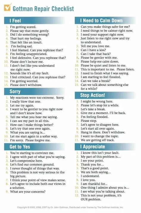 Cbt For Relationships, Cbt For Couples, Dr Gottman Relationships, Gottman Communication, Repair Attempts, Gottman Repair, Gottman Repair Checklist, Relationship Conflict Resolution, Emotionally Connected