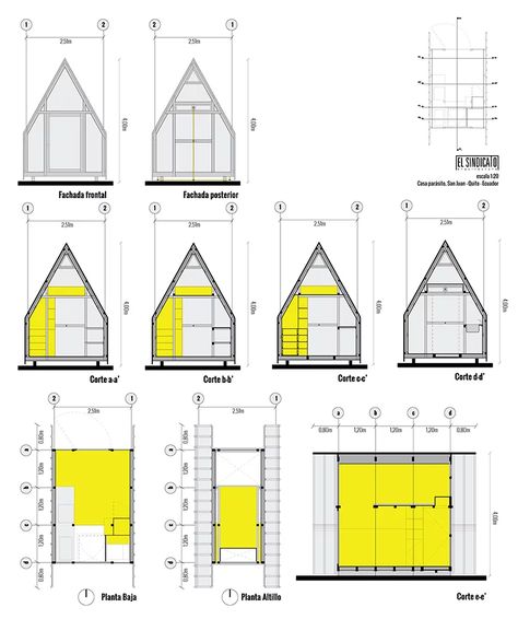 parasitic house is a tiny 12 sqm dwelling by el sindicato in ecuador Parasite House, Loft Floor Plan, Frame Cabin, Minimal Living, Floor Plan Drawing, Flexible Space, Quito Ecuador, Timber Structure, Renzo Piano