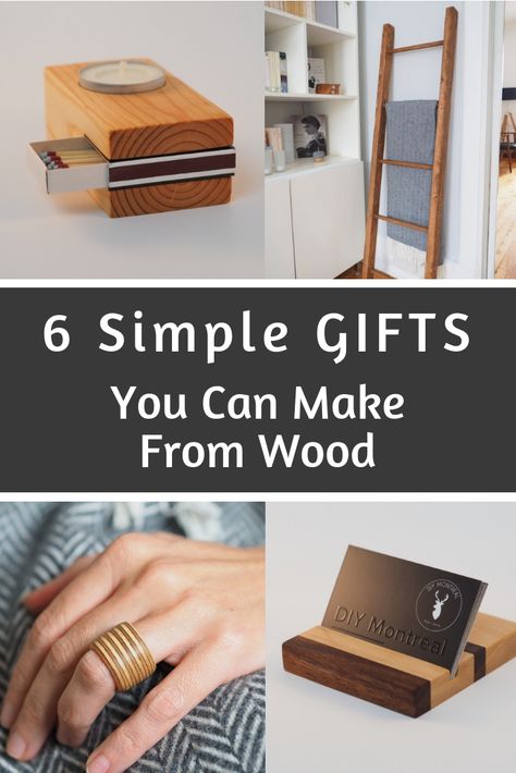 Homemade Wooden Gifts For Men, Carpentry Gifts, Woodworking Gift Ideas, Woodworking Christmas Gifts, Diy Montreal, Wood Gifts Diy, Wooden Christmas Crafts, Small Woodworking Projects, Diy Holiday Gifts