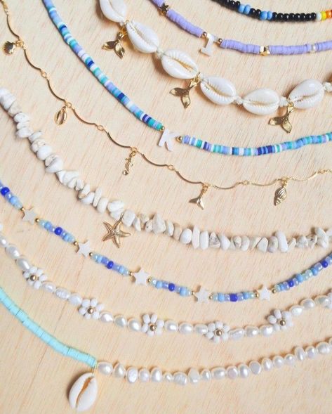 Mama Mia Necklace, Beaded Beach Jewelry, Sea Beads Jewelry, Beachy Necklaces Beads, Mama Mia Jewelry, Beachy Beaded Jewelry, Beach Beaded Jewelry, Seashell Beaded Necklace, Diy Beachy Jewelry