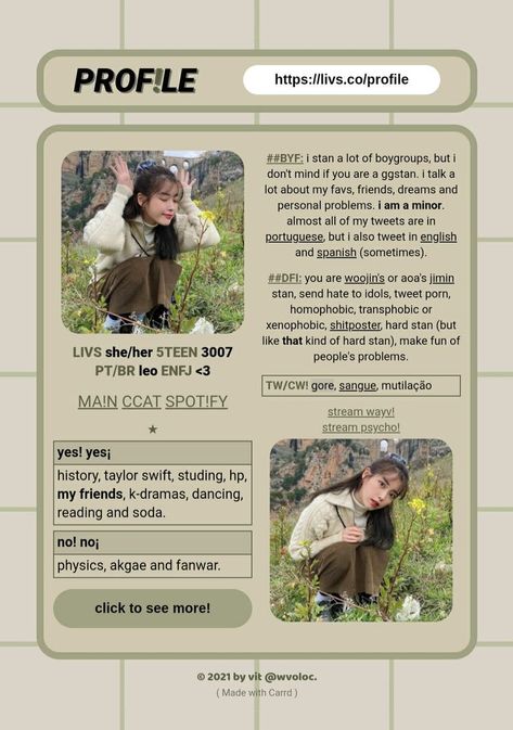 Carrd Inspo Instagram, Carrd Inspo Template Cute, Kpop Carrd Templates, Carrds Inspo Aesthetic, Biodata Template Aesthetic, Card Inspo Aesthetic, Kpop Carrd Ideas, Biodata Aesthetic, Cardd Inspo Aesthetic