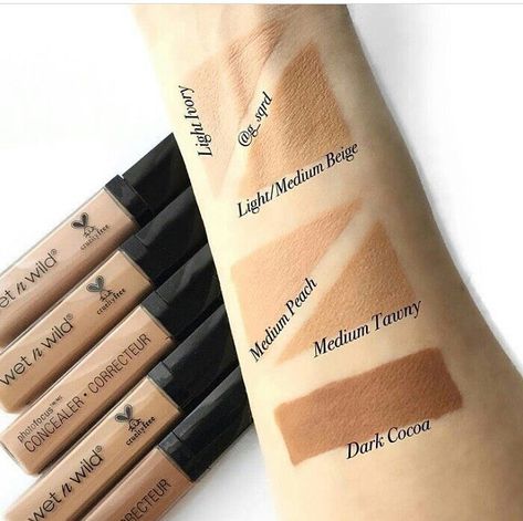 PhotoFocus Concealer @wetnwildbeauty . . Swatches of Wetnwild Concealer . . Available in store and online at: www.ejbeautystore.com . .… Wet N Wild Photo Focus Foundation, Concealer Swatches, Wet And Wild Foundation, Foundation Swatches, Light Concealer, Photo Focus, Wet And Wild, Wild Beauty, Elf Makeup