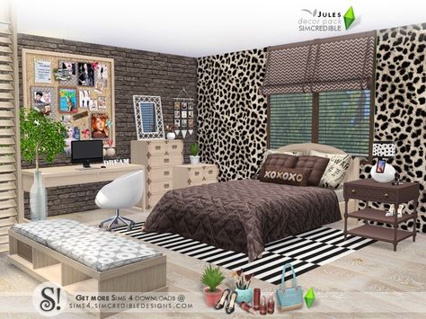 Bringing to your sims this decor pack full of cute goodies. Thinking about cool teens style, we created this set to beautify and enhance their rooms. Found in TSR Category 'Sims 4 Decorative Sets' Sims 4 Home Decor, Toddler Bedroom Furniture, Teen Bedroom Sets, Lotes The Sims 4, Sims 4 Bedroom, Casas The Sims 4, Sims 4 Teen, White Bedroom Furniture, Sims 4 Update