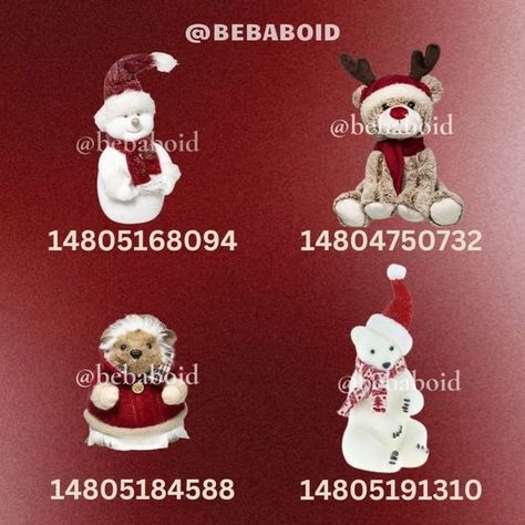 Bloxburg Christmas Decals, Cabin Bloxburg, Bloxburg Christmas House, Coastal Bloxburg, Bloxburg Ids, Bloxburg Realistic, Bloxburg Christmas, Bloxburg Food Decals, Snow Decor