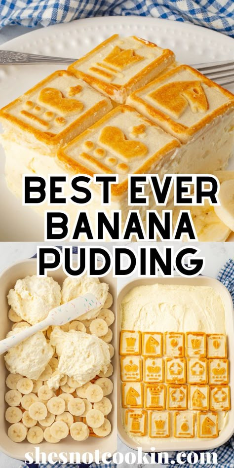 Paula Deen's banana pudding on a white plate. Banana Pudding Chessman Cookies, Best Banana Pudding Ever, Chessmen Cookies, Banana Pudding Desserts, Easy Banana Pudding, No Bake Banana Pudding, Southern Banana Pudding, Banana Pudding Recipe, Homemade Banana Pudding