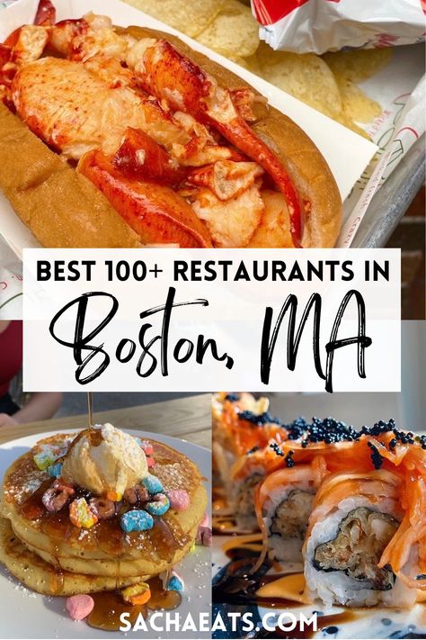 Best restaurants in Boston, lobster roll from Pauli's, pancakes from Milkweed, & sushi from Fuji, a Boston Japanese restaurant Must Do Things In Boston, Boston Cheap Eats, Boston Places To Eat, Boston North End Restaurants, Boston Tourist Outfit, Best Bars In Boston, Boston Date Ideas, Boston Food Bucket List, Best Food In Boston