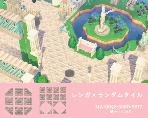 Acnh Paths Designs Elegant, Light Brick Path Acnh, Animal Crossing Diagonal Path, Acnh Boden Design, Animal Crossing Roads, Road Animal Crossing, Acnh Stone Path, Acnh Floor Codes, Acnh Elegant