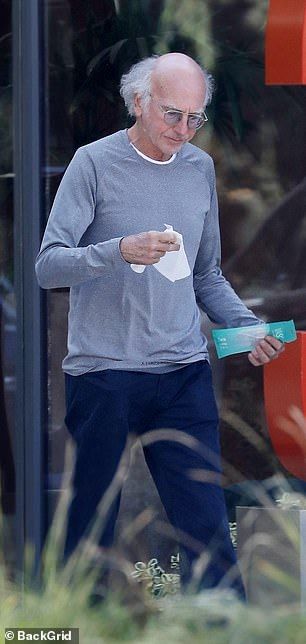 Larry David steps out with new wife Ashley Underwood for the first time since couple tied the knot  | Daily Mail Online Larry David Style, Bottle Of Champagne, Larry David, New Wife, Stepping Out, Tie Knots, Tie The Knots, Celebrity Couples, The Knot